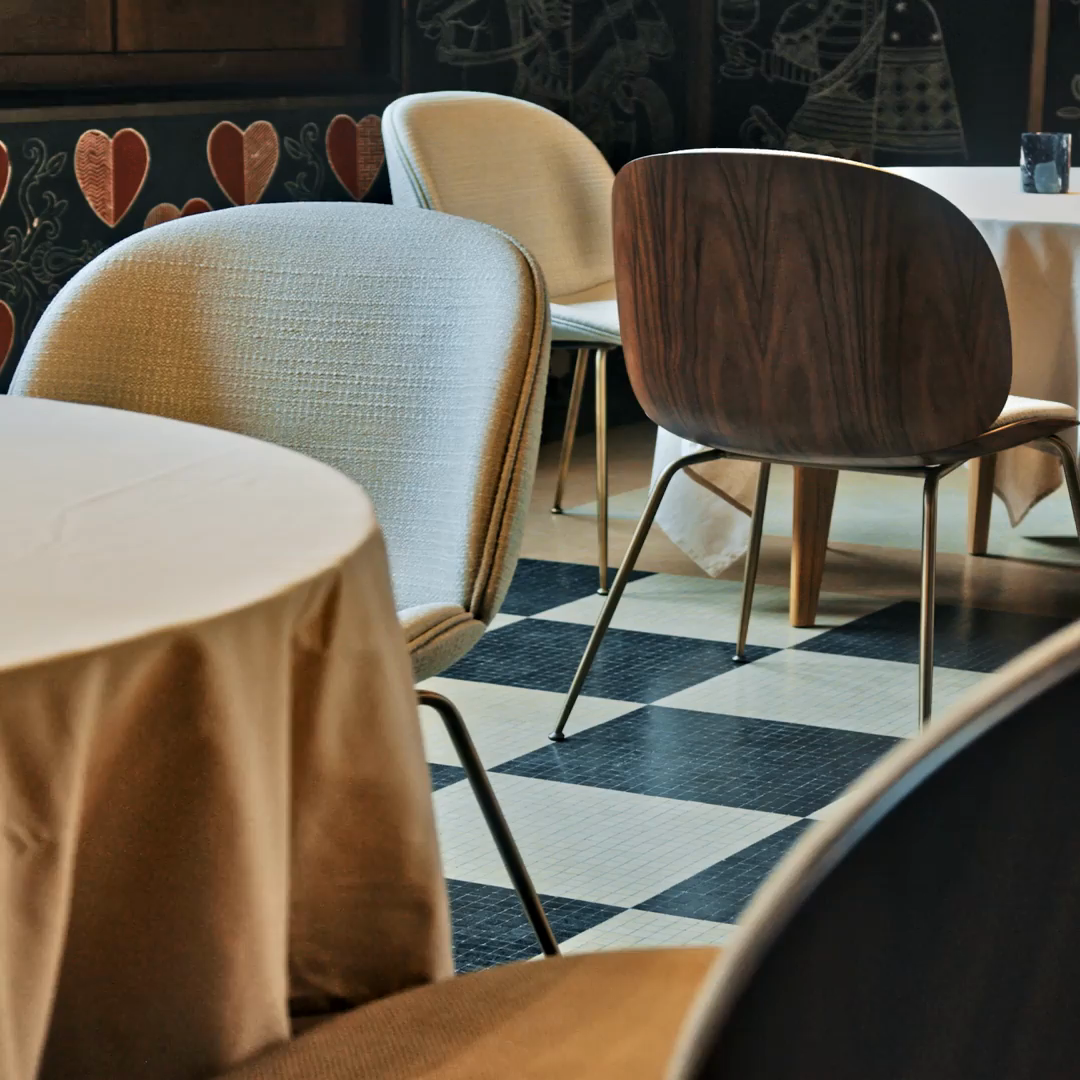 GUBI Beetle Dining Chair, Fully Upholstered